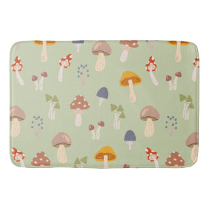 Tapis De Bain Cottagecore Champignons colorés Motif