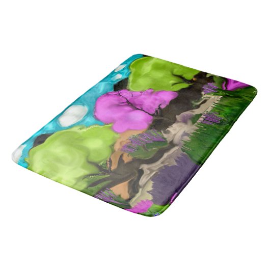Tapis De Bain Cotton Candy Art Abstrait (Angle)