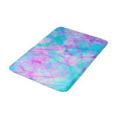 Tapis De Bain Cotton Candy Pink & Blue Watercolor Wash Stain (Angle)