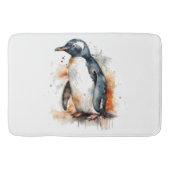 Tapis De Bain Coucher de soleil Aquarelle Pingouin (Devant)