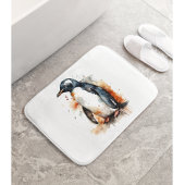 Tapis De Bain Coucher de soleil Aquarelle Pingouin