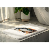 Tapis De Bain Coucher de soleil Aquarelle Pingouin