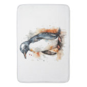 Tapis De Bain Coucher de soleil Aquarelle Pingouin (devant Vertical)