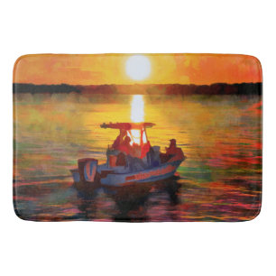Tapis De Bain Coucher de soleil arc-en-ciel sur la salle de bain