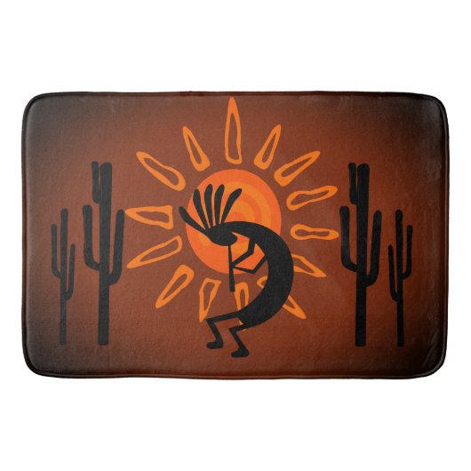 Tapis De Bain Coucher de soleil brun Kokopelli Sun (Devant)