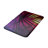 Tapis De Bain Coucher de soleil en feuille de palme tropical vio (Angle)