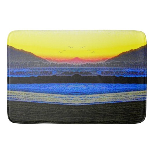 Tapis De Bain Coucher de soleil mystique à double vision (Devant)