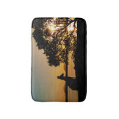 Tapis De Bain Coucher de soleil noir et or Kangaroo Tree Silhoue (Devant (Vertical))