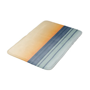 Tapis De Bain Coucher de soleil orange sur les vagues de l'océan