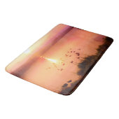 Tapis De Bain Coucher de soleil rose et de lac de pêche (Angle)