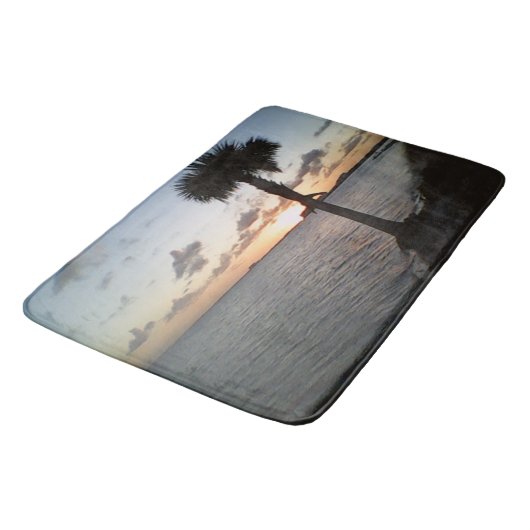 Tapis De Bain Coucher de soleil sur la plage (Angle)
