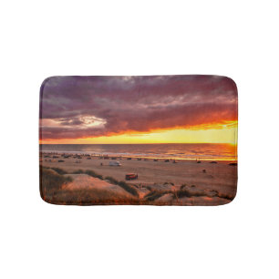 Tapis De Bain Coucher de soleil sur l'océan avec spectateurs sur