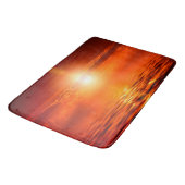 Tapis De Bain Coucher de soleil tranquille ciel doré orange sur  (Angle)