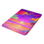 Tapis De Bain Coucher de soleil tropical vif (Angle)