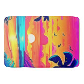 Tapis De Bain Coucher de soleil tropical vif (Devant)