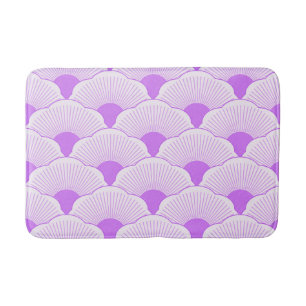 Tapis De Bain Coucher de soleil, violet tonique, texture béton