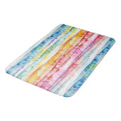 Tapis De Bain Couches d'aquarelle Abstrait rouge, bleu, jaune (Angle)