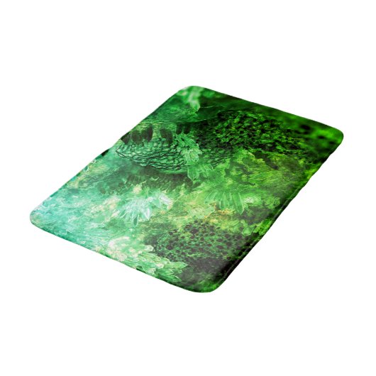 Tapis De Bain Couches de cristaux verts (Angle)