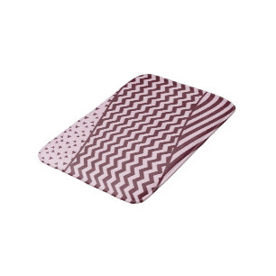 Tapis De Bain Couches - Rouge foncé et rose pâle - Mat de bain