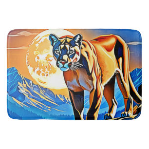 Tapis De Bain Cougar de montagne : Majesté du coucher du soleil