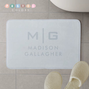 Tapis De Bain Couleur Bleu Bébé Pastel Clair Ciel Doux Solide