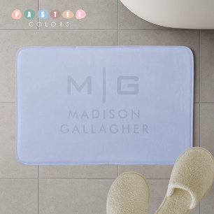 Tapis De Bain Couleur Bleu Bébé Pastel Clair Ciel Doux Uni