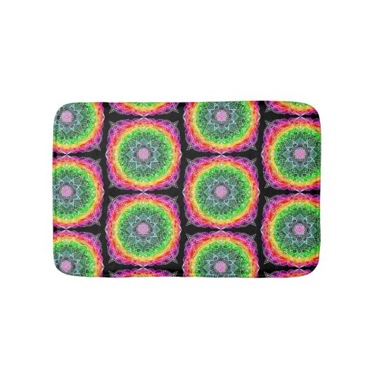 Tapis De Bain Couleur éclater Rainbow Prism Mandala (Devant)