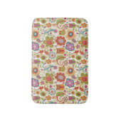 Tapis De Bain Couleur florale et hibou (Devant (Vertical))