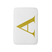 Tapis De Bain Couleur or Monogramme Initial Lettre Simple (Devant (Vertical))