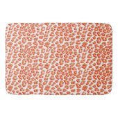 Tapis De Bain Couleur orange et Empreinte de léopard blanc (Devant)