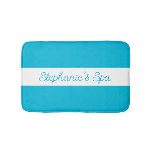 Tapis De Bain Couleur tendance - Vivid Cyan blanc Spa