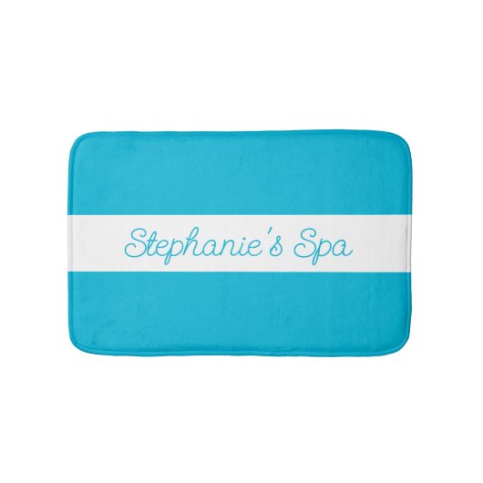 Tapis De Bain Couleur tendance - Vivid Cyan blanc Spa (Devant)