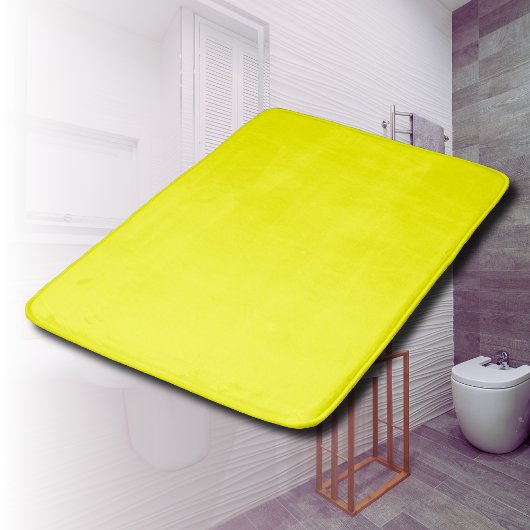 Tapis De Bain Couleur uni jaune néon | Classique