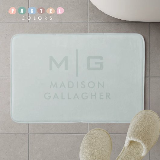 Tapis De Bain Couleur Vert Mousse Douce Pâle Lumière Douce Solid