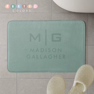 Tapis De Bain Couleur Vert Mousse Sage Pastel Lumière Douce Soli