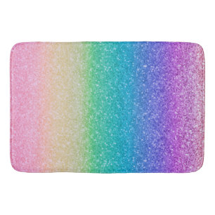 Tapis De Bain Couleurs Arc-en-ciel Paillettes Étincelle Féminin 