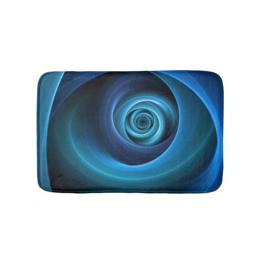 Tapis De Bain Couleurs bleu spirale 3D Art Abstrait fractal mode (Devant)