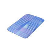 Tapis De Bain Couleurs bleues Rectangles ondulées (Angle)