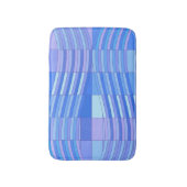 Tapis De Bain Couleurs bleues Rectangles ondulées (Devant (Vertical))
