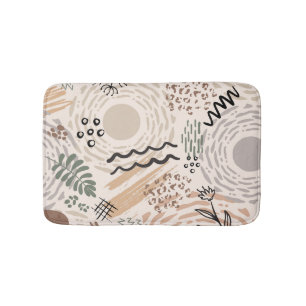 Tapis De Bain Couleurs de terre avec des formes abstraites décor