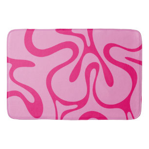 Tapis De Bain Couleurs douces Hot brillant rose Abstrait Motif