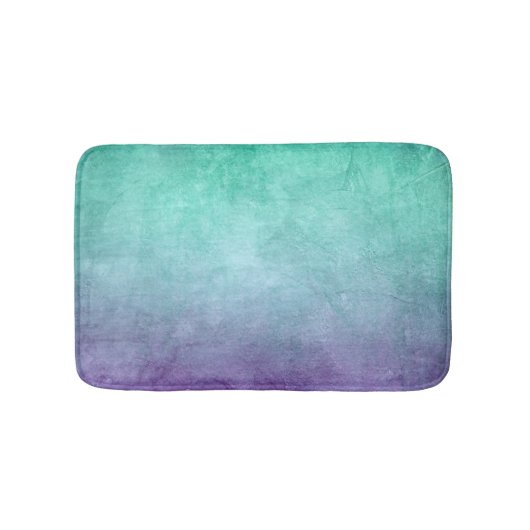 Tapis De Bain Couleurs Grunge - Turquoise & violet (Devant)