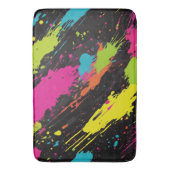 Tapis De Bain Couleurs néon Retro Paint Splatter (devant Vertical)