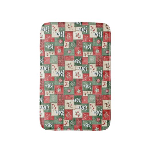 Tapis De Bain Country patchwork christmas pattern (Devant (Vertical))