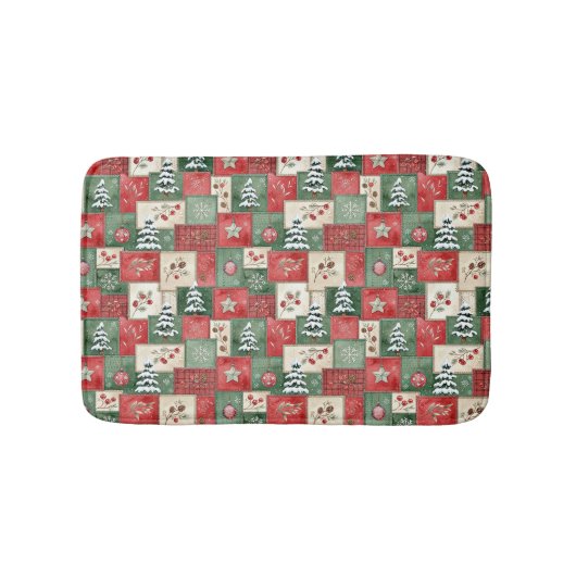 Tapis De Bain Country patchwork christmas pattern (Devant)