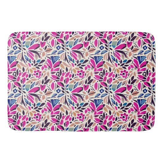 Tapis De Bain Coupes colorées Motif botanique (Devant)