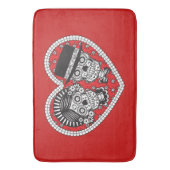 Tapis De Bain Couple crâne sucre (devant Vertical)