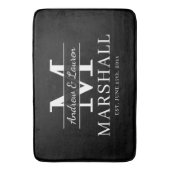 Tapis De Bain Couple marié Moderne Monogramme Juste Marié (devant Vertical)