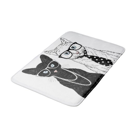 Tapis De Bain Couples de chat (Angle)