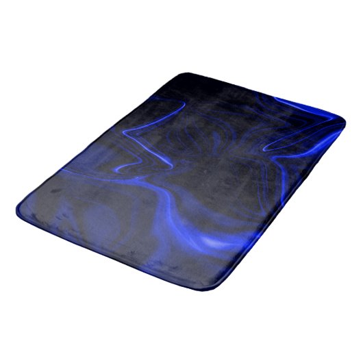 Tapis De Bain Courbes bleues dans image bleue foncée (Angle)